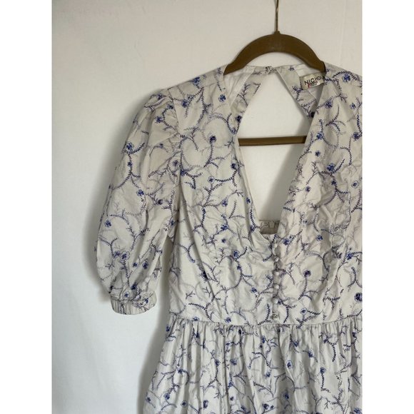 Nicholas Celie Maxi Dress 6 Floral Print V-Neck Purple/White - Picture 6 of 16